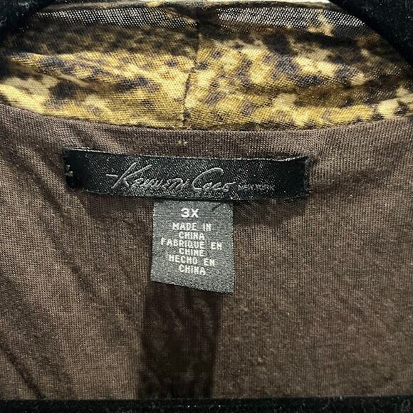 Vintage Kenneth Cole New York Animal Snake Skin Print Rucched Sleeveless V Neck - Picture 3 of 7